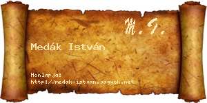 Medák István névjegykártya