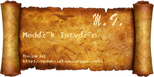 Medák István névjegykártya